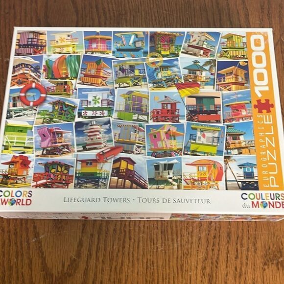 Colors of the World / Lifeguard Towers 1000 piece puzzle - Picture 1 of 5